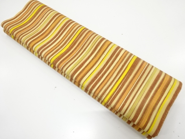 JAPANESE KIMONO / ANTIQUE BOLT FOR HOUSE WORKING COAT / WOOL / WOVEN STRIPE